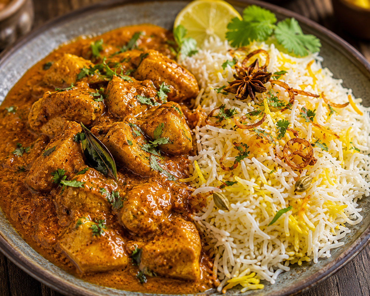 Chicken Curry with Fragrant Pillow Rice
