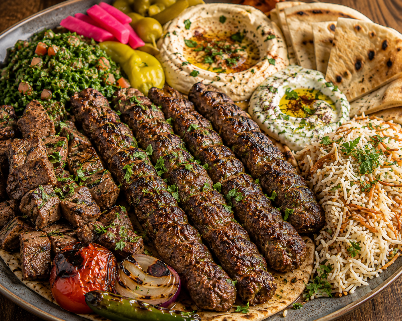 Lebanese Beef Kabob Platter
