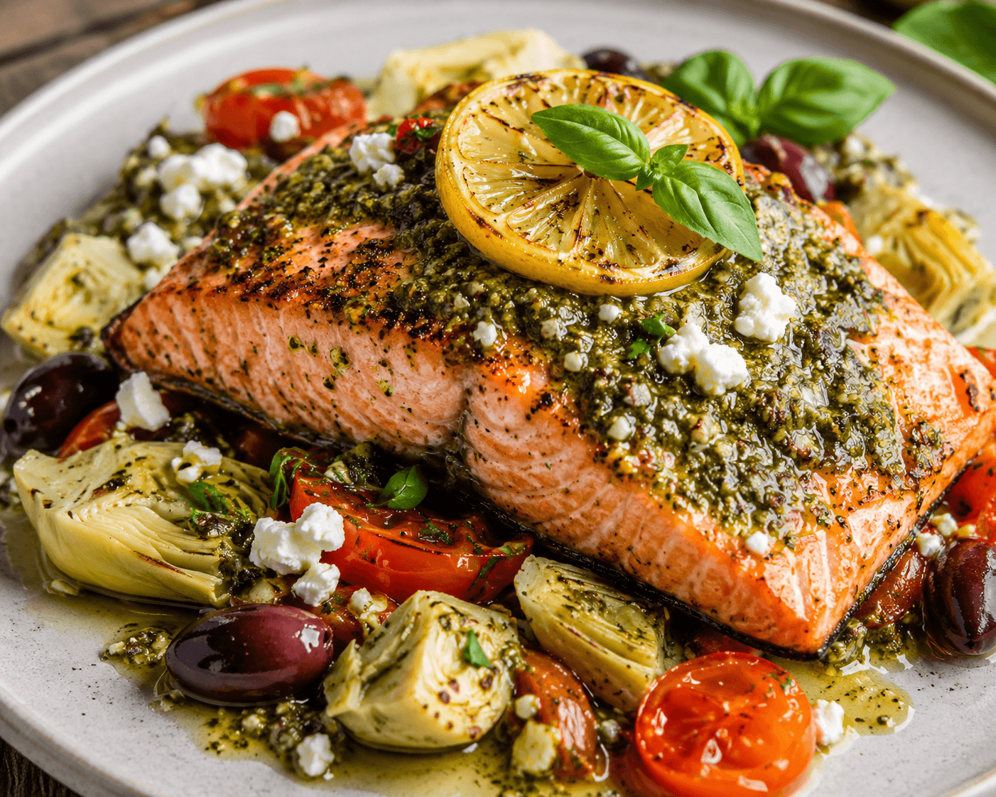 Mediterranean Pesto Salmon