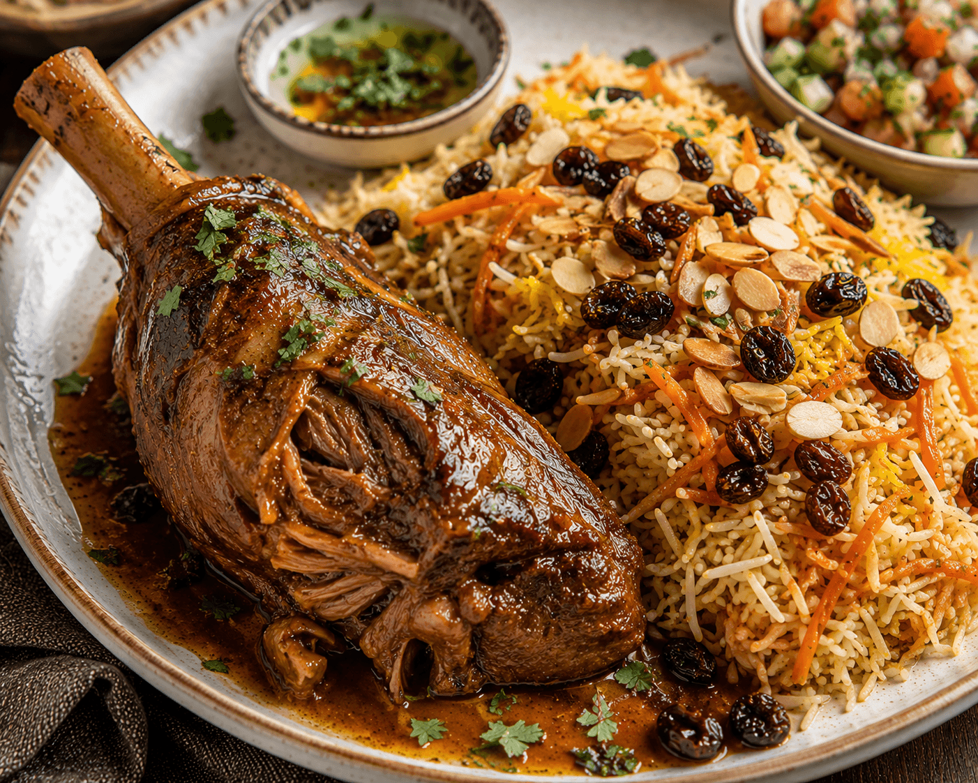 Slow-Roasted Lamb Shank with Afghan Qabili